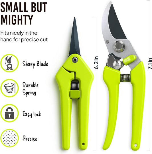 2-Pack Stainless Steel Gardening Scissors, Pruning Shears and Clippers for Gardening