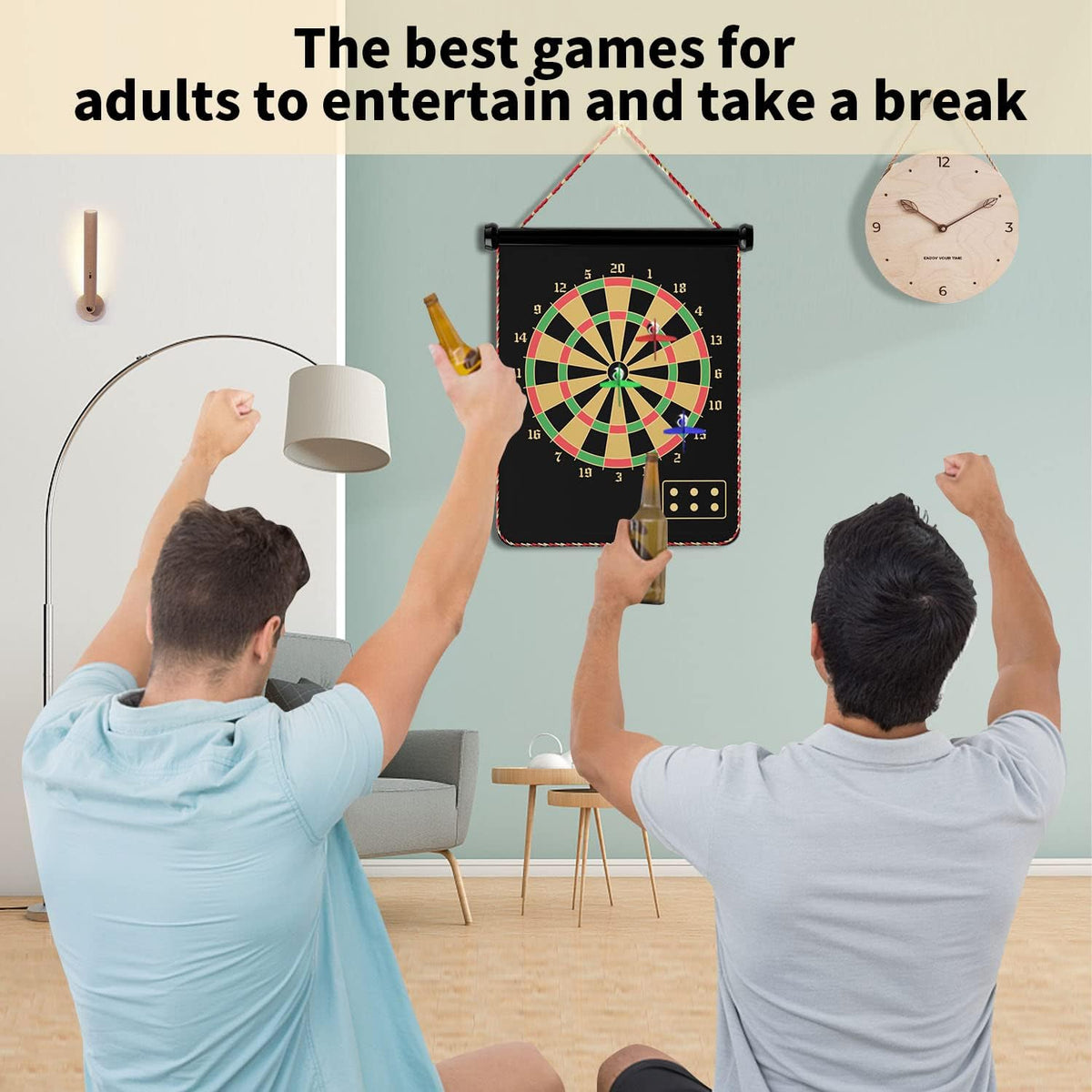 Mixi Magnetic Dart Board Outdoor Game for Kids with 12 Darts, Best Toys Gifts for Teenage Boys Girls Age 5 6 7 8 9 10 11 12 13 14 15 16 Years