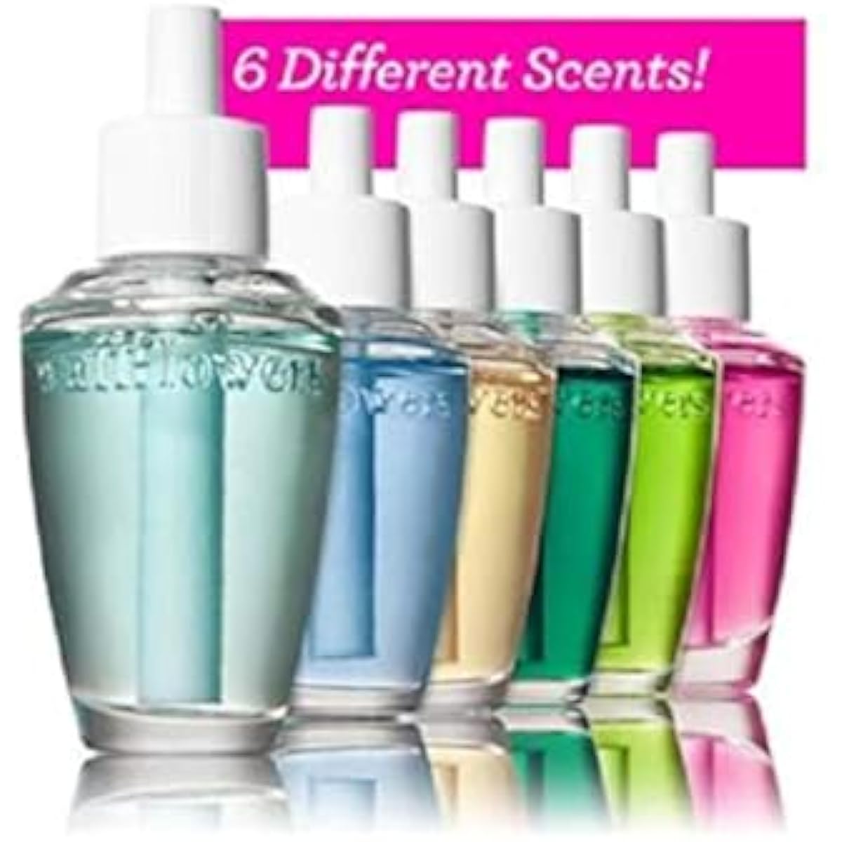 Bath & Body Works 6-Pack Wallflowers Sampler Fragrance Refills, 6 Different Scents, Assorted Colors (Bundle)