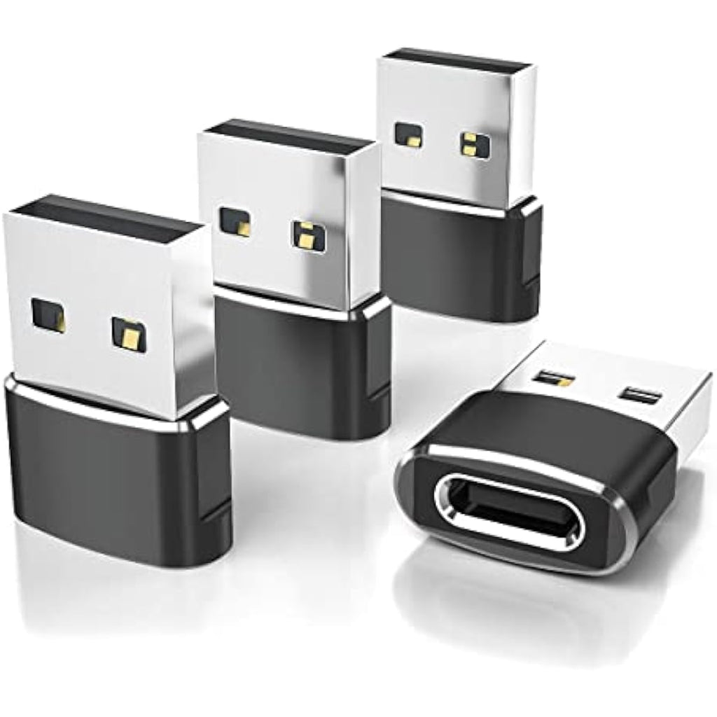 USB to USB-C Adapter for iPhone and Samsung, 4-Pack, Aluminum Alloy, Compact Design