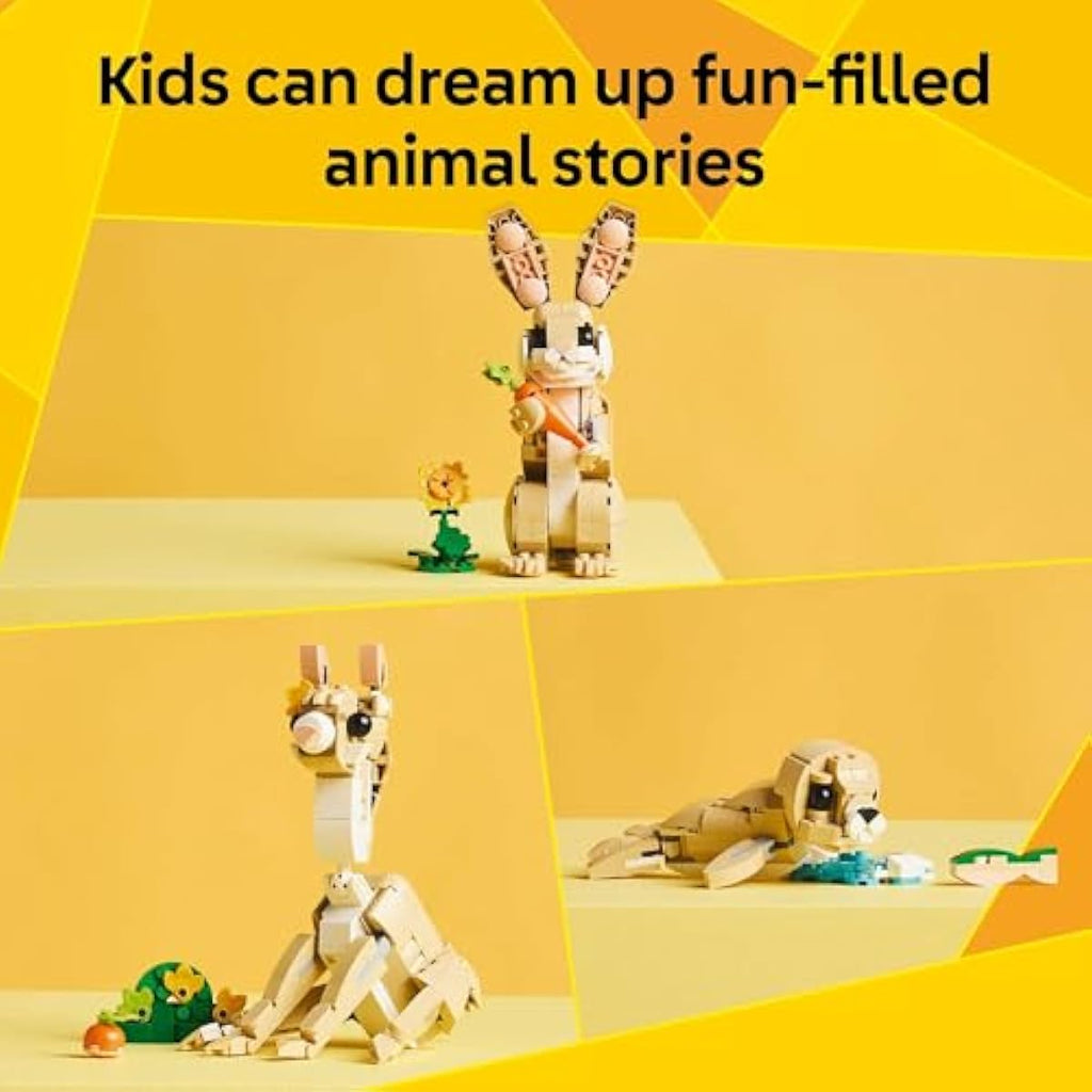 LEGO Creator 3 in 1 Cute Bunny Toy - Building Toy for Girls and Boys, Ages 8+ - Gift for Easter Basket - W/ 3 Build Options, Bunny, Seal, or Llama - 31162