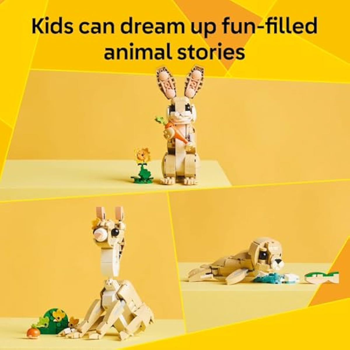 LEGO Creator 3 in 1 Cute Bunny Toy - Building Toy for Girls and Boys, Ages 8+ - Gift for Easter Basket - W/ 3 Build Options, Bunny, Seal, or Llama - 31162