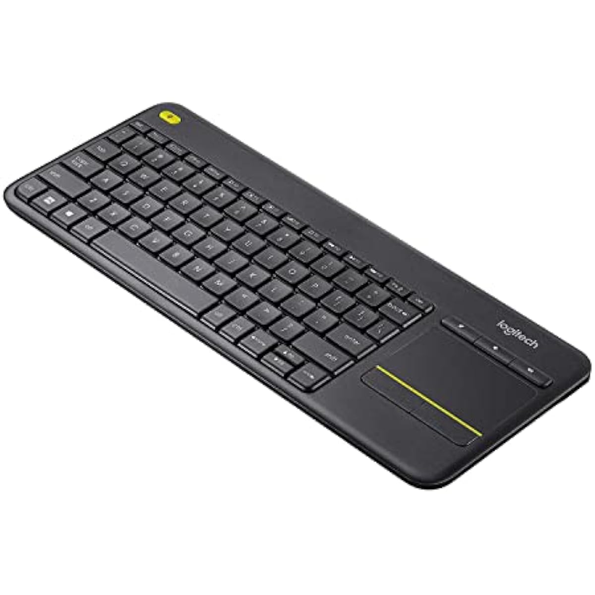 logitech k400 plus wireless touch tv keyboard with easy media control, htpc keyboard for pc-connected tv, android, windows