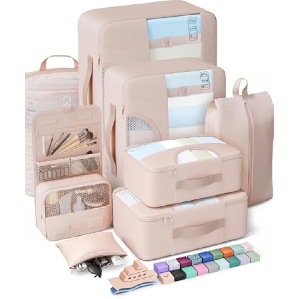 vekens 8-set packing cubes for beach vacation cruise ship travel essentials suitcase organizer bags