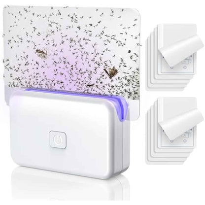 Fruit Fly Traps for Indoors (1 Device+10 Refills) Plug in Fly Trap for Gnats, Fruit Flies, Flying Insects Sleek Design Indoor Safe