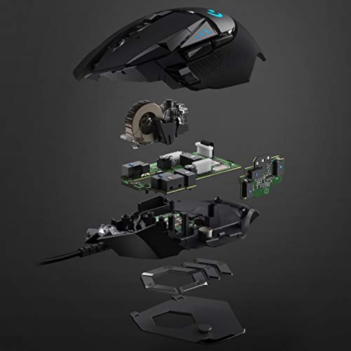 Logitech G502 Hero High Performance Wired Gaming Mouse with Hero 25K Sensor, RGB, Adjustable Weights, 11 Programmable Buttons - Black