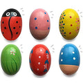 JoFAN 6 Pack Wooden Percussion Musical Shake Eggs Easter Egg Shakers for Kids Boys Girls Toddlers Easter Gifts Easter Basket Stuffers Fillers