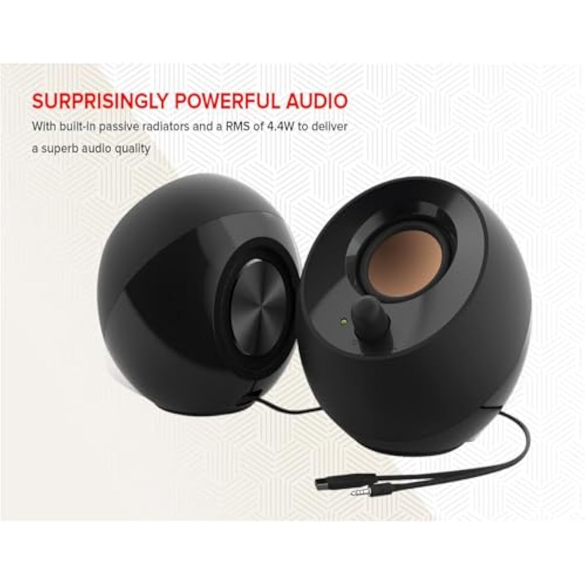 creative pebble 2.0 usb-powered desktop speakers with far-field drivers and passive radiators for pcs and laptops in black