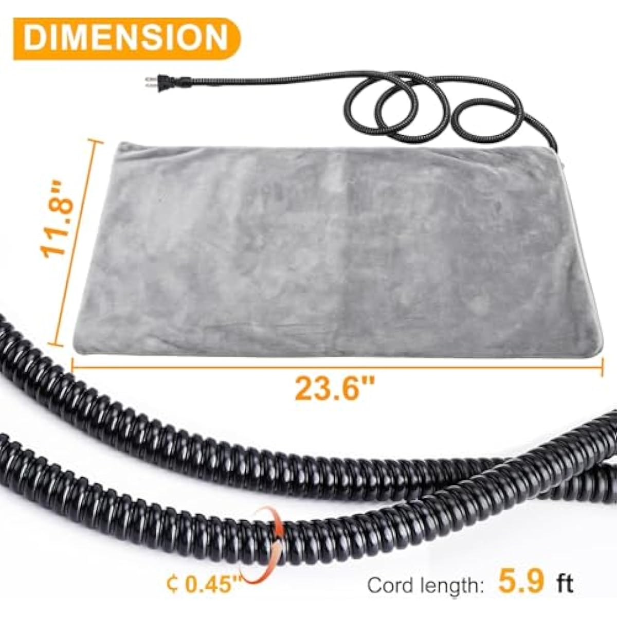 texsens cat heating pad heated pet bed dog mat with chew resistant cord and removable soft cover for outdoor cat houses