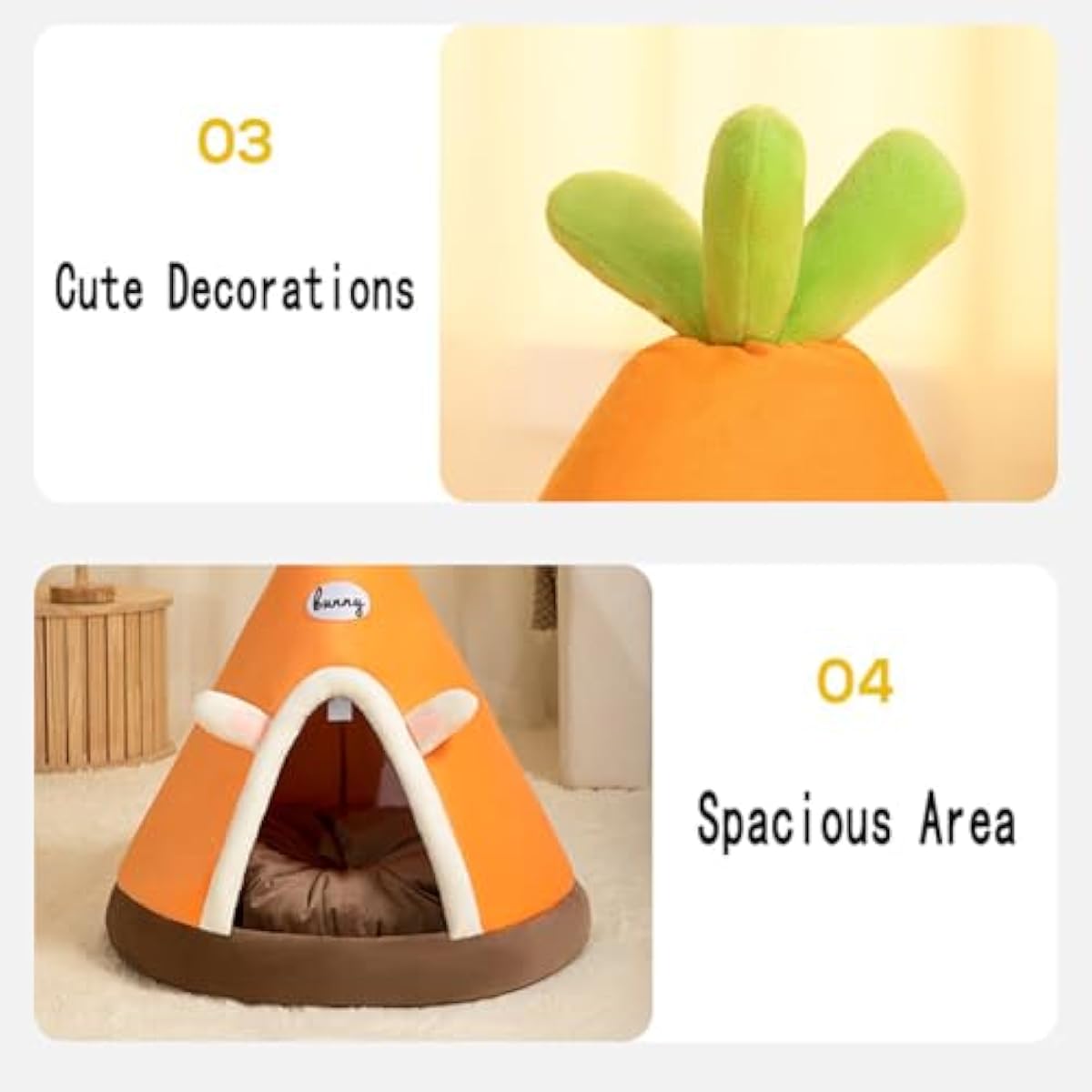 cat tent bed for small dogs and cats with thick cushion