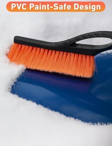 EcoNour 27" Aluminum Ice Scrapers for Car Windshield with Ergonomic Foam Grip Orange