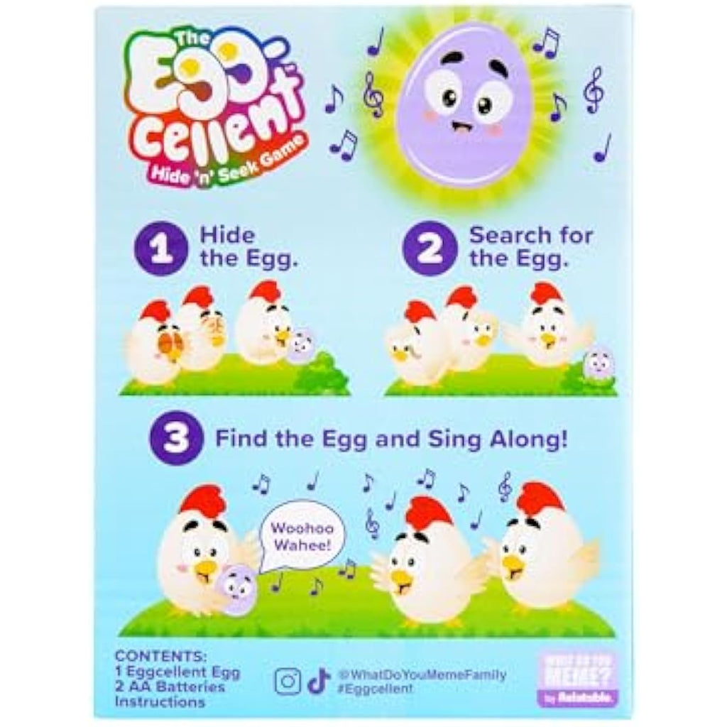 Relatable Eggcellent Hide & Seek Game, Toddler Toy, Ages 3+, Includes Light-Up Egg Toy That Sings and Talks