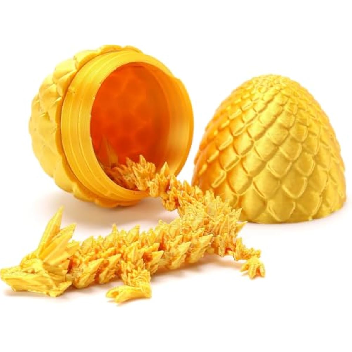 4 Pcs Mini 3D Printed Dragon Eggs with Crystal Dragon Inside, Easter Egg fillers Easter Gifts for for Chrismas, Thanks Giving Valentine's Day, Easter, Bithday(Without Keychain)