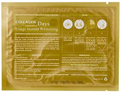 10 pairs collagen crystal eye mask, 10 pcs collagen crystal lip mask, anti-aging, gold, set