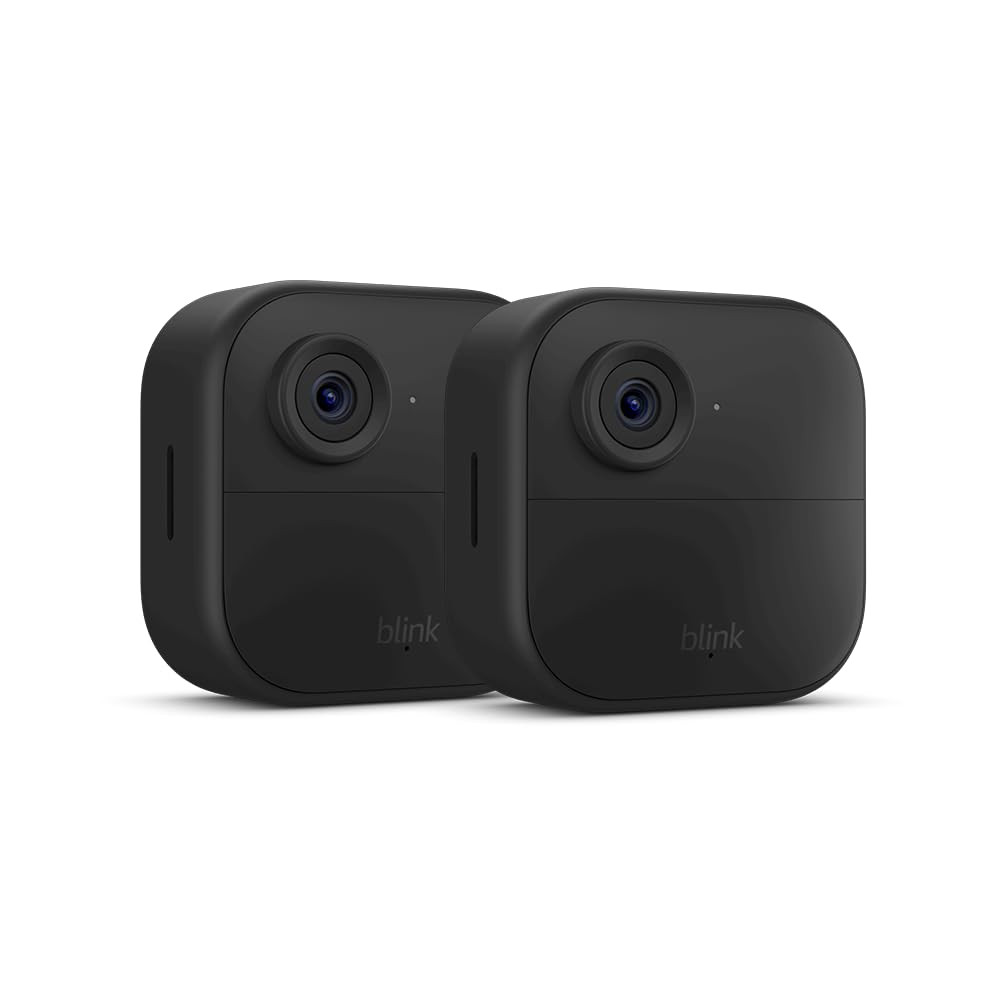 Like-New Blink Outdoor 4 – Wireless smart security camera, two-year battery, 1080p HD day and infrared night live view, two-way talk – 2 camera system