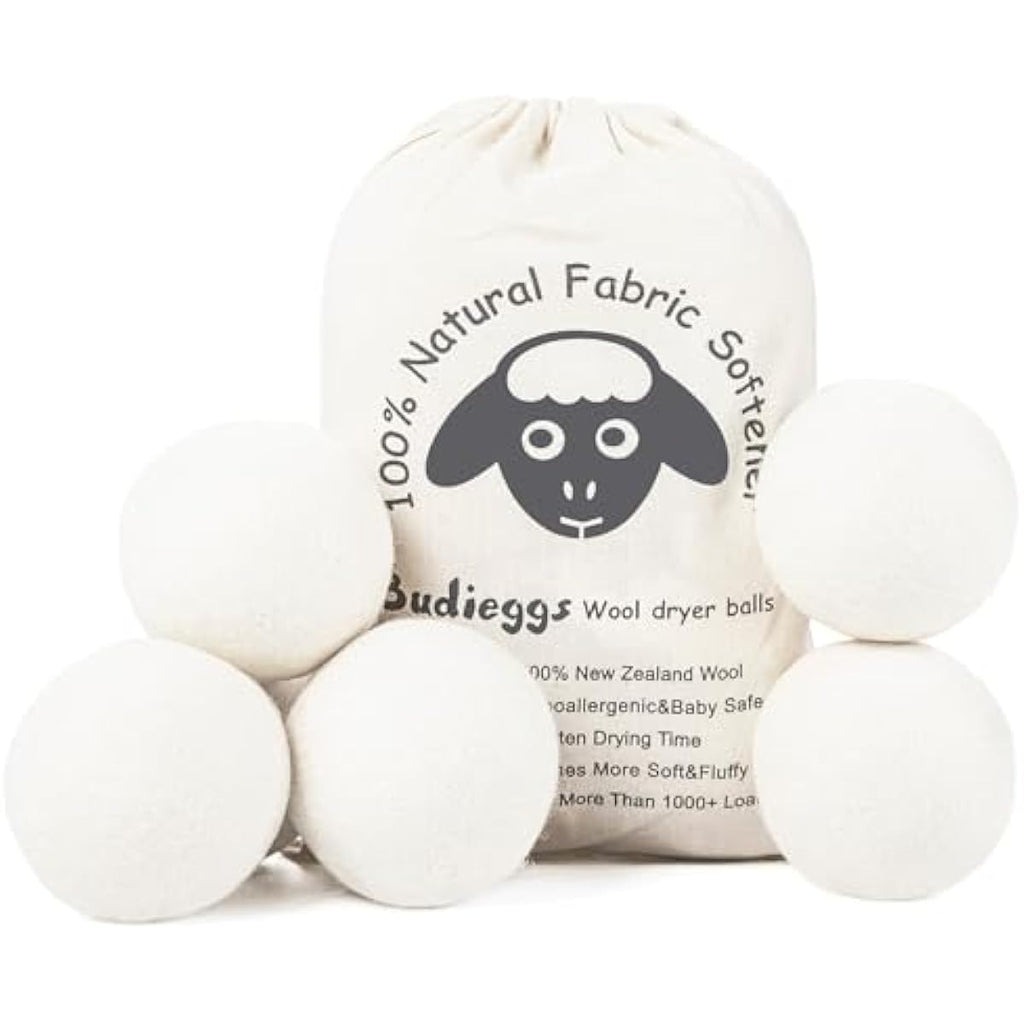 wool dryer balls organic xl 6-pack 100% new zealand wool chemical free softener for 1000+ loads baby safe