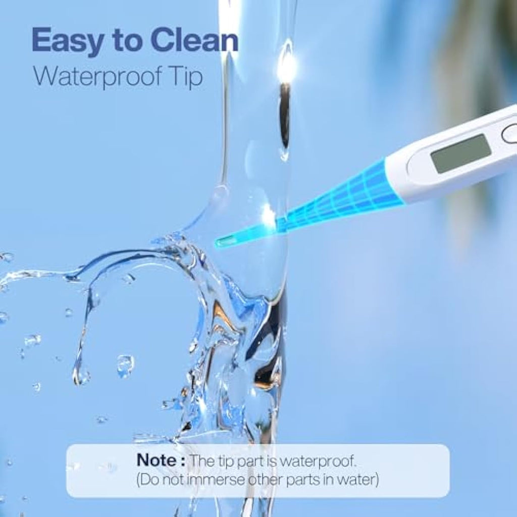 boncare 10 seconds oral thermometer for adults and kids accurate safe rectal thermometer for baby with fever alarm digital thermometer light blue
