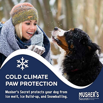 Musher's Secret Dog Paw Wax 60g – Moisturizing Dog Paw Balm – Helps Protect & Heals Cracked Paws – Creates an Invisible Paw Protectors Barrier – All-Natural Nose & Paw Balm with Vitamin E