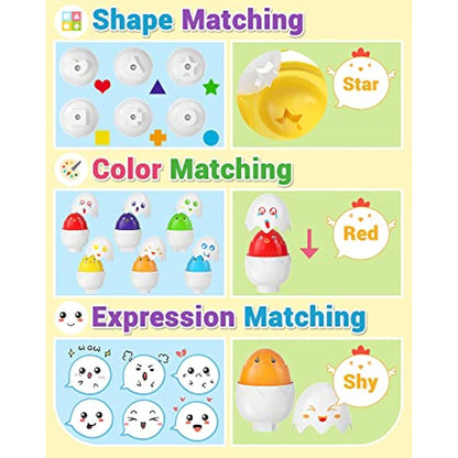 Yetonamr Easter Eggs Toys for Babies Boys Girls Kids, Toddler Easter Basket Stuffers Prefilled Easter Eggs with Toys Inside Filled Infant Montessori Toys Gifts for Toddlers Babies Boys