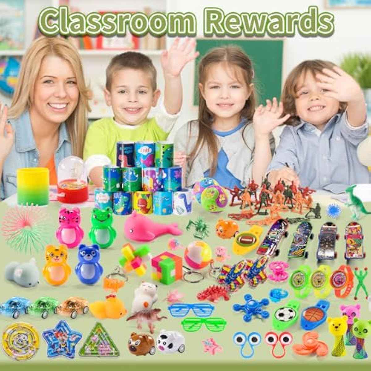 300 PCS Party Favor for Kids Goodie Bags Stuffers, Prize Box Toys for Kids Classroom Bulk, Small Fidget Toys Pinata Fillers, Treasure Chest for Students Rewards, Carnival Prizes, Birthday Gifts
