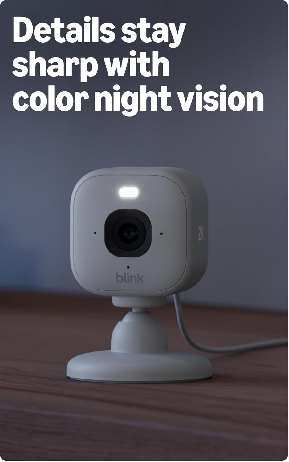 Blink Mini 2K+ (newest model) – Plug-in Home & Pet Indoor Security Camera with 2K video resolution, night vision, enhanced audio, motion detection – 1 camera (White)