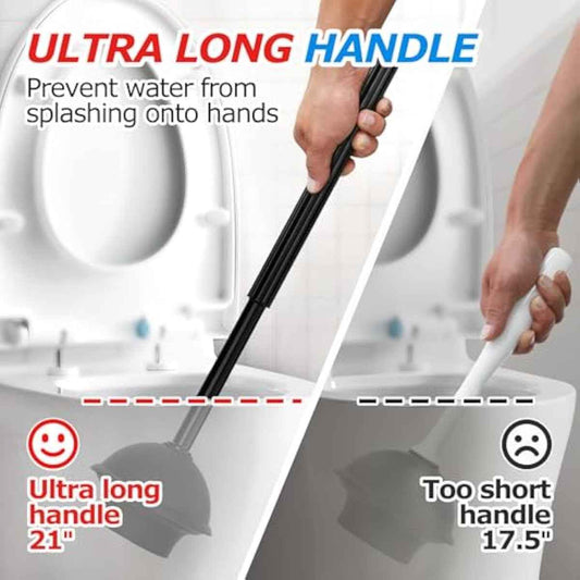 2 in 1 Toilet Plunger and Brush Set,Extended Handle Plunger,Toilet Bowl Brush Plunger Set, Bathroom Cleaning Tools ,Toilet Brush Plunger Combo,Cleaning Brush,Bathroom Cleaning Supplies