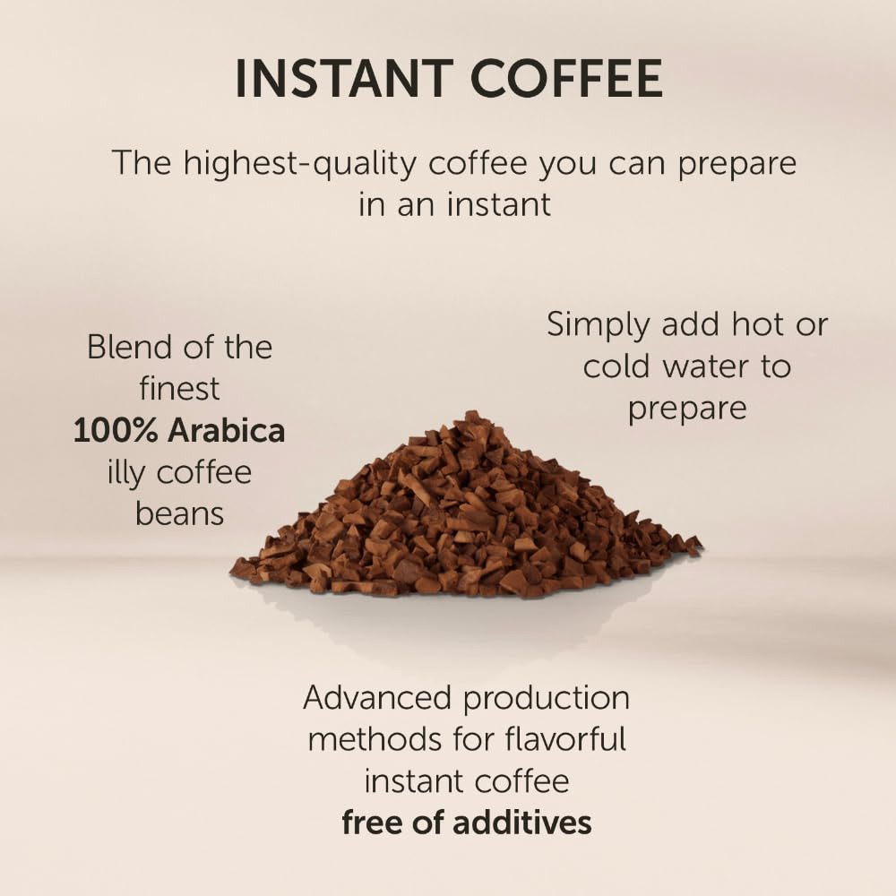 illy Instant Coffee 100% Arabica Classico Medium Roast easy preparation roasted in Italy 3.3 ounce