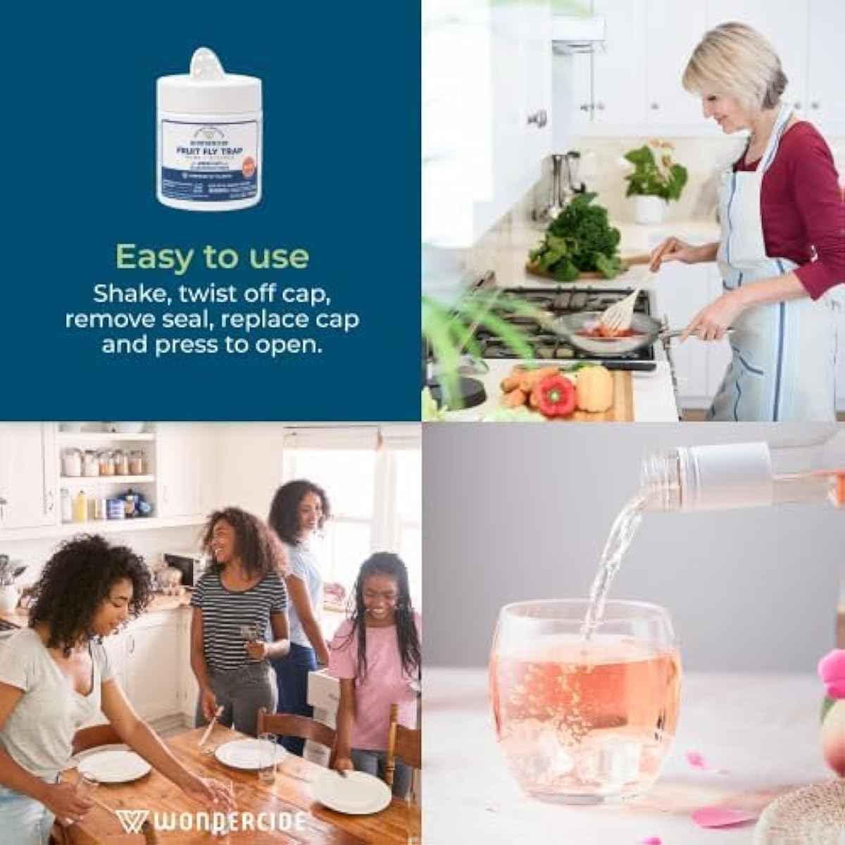 Wondercide - Fruit Fly Traps for Indoors - Fruit Fly Killer - Pet and People Safe - Made in USA & Plant Based - 5.4 oz - 2 Pack