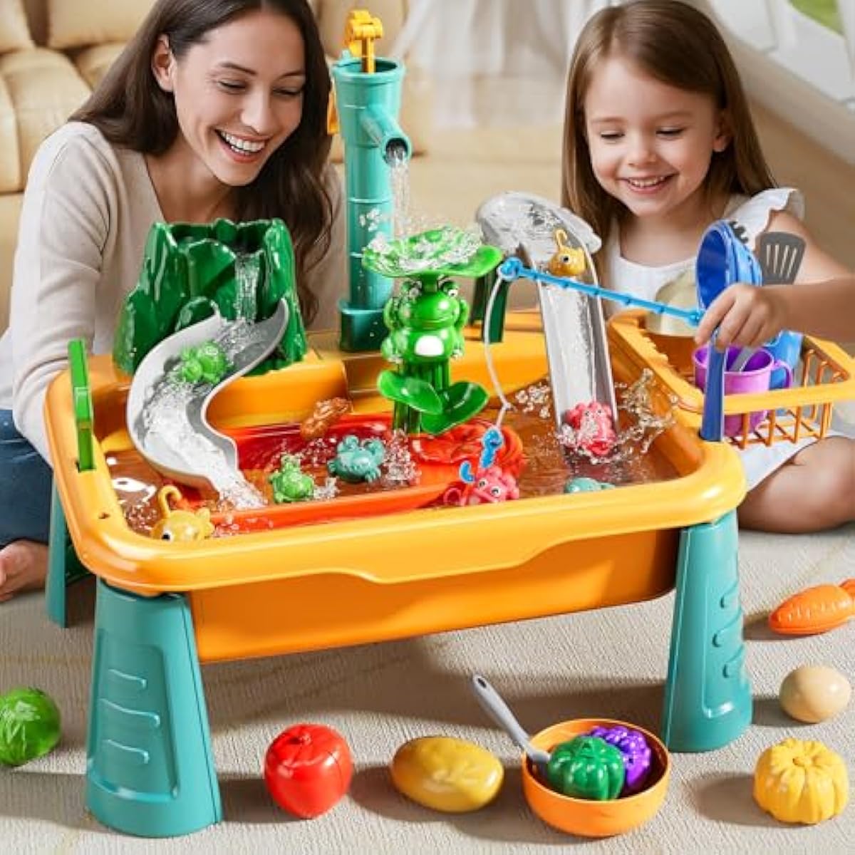 Kitchen Sink Toys for Toddlers 3-5, Play Sink with Running Water, Water Table for Kids Ages 4-8