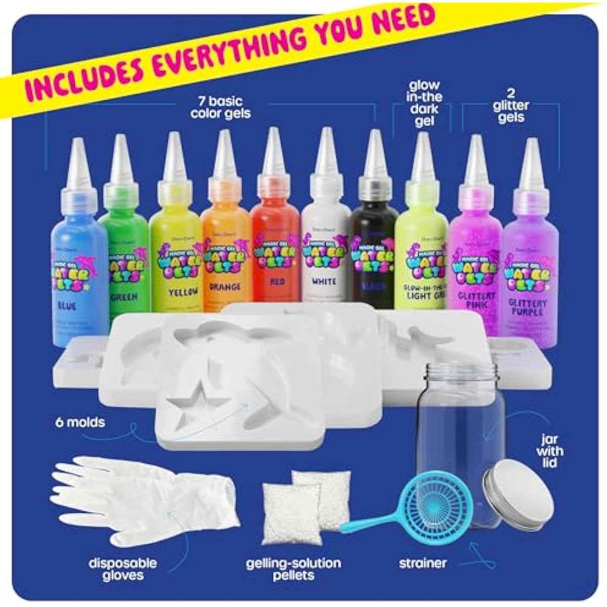 Dan&Darci Aqua Fairy Water Gel Kit for Kids - Magic Elf Toy Kits - Waters Pets - DIY Squishy Maker Set - Craft for Kids - Make Your Own Squishies Toys Crafts for Boys & Girls