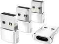 USB to USB-C Adapter for iPhone and Samsung, 4-Pack, Aluminum Alloy, Compact Design