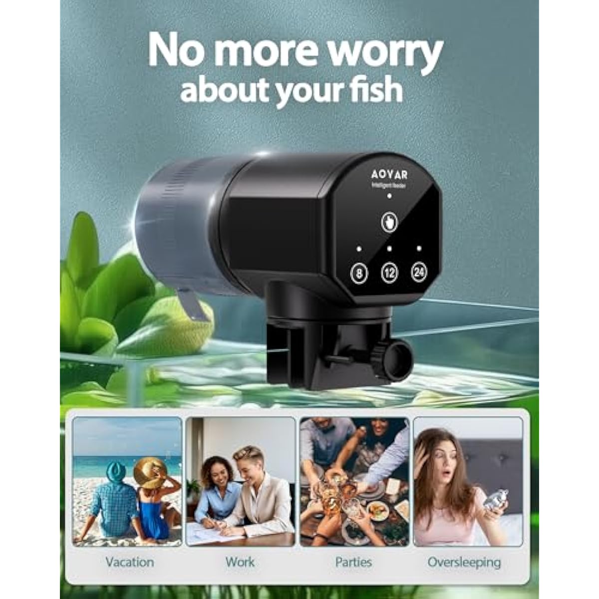 Automatic Fish Feeder for Small Aquariums: 200ml Large Capacity Auto Feeders with Battery Timer for Betta Koi and Turtles