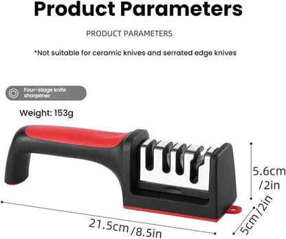 4-in-1 professional kitchen knife sharpener with tungsten steel and ceramic slots