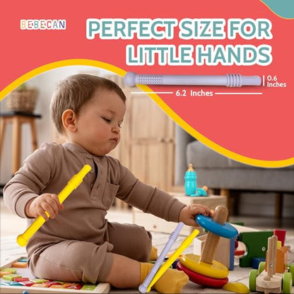 Soft silicone teething aids for 36+ months babies, multi-color 6-pack, infant oral soothing relief for back molars