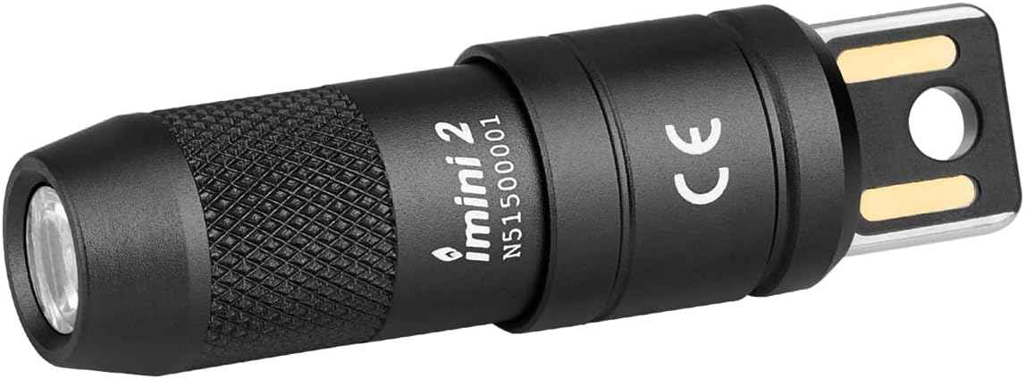 OLIGHT IMINI 2 EDC Rechargeable Keychain Flashlight, 50 Lumens Compact and Portable Mini LED Keyring Lights with Built-in Battery Ideal for Everyday Carry and Emergencies (Black)