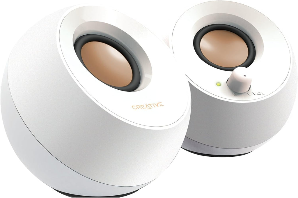 creative pebble 2.0 usb-powered desktop speakers with far-field drivers and passive radiators for pcs and laptops in black