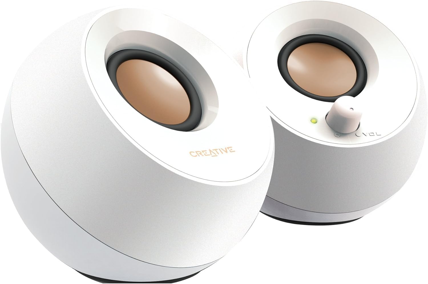 creative pebble 2.0 usb-powered desktop speakers with far-field drivers and passive radiators for pcs and laptops in black