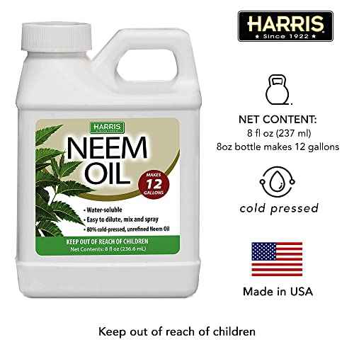 HARRIS Neem Oil Cold Pressed Water Soluble Concentrate, Makes 12 Gallons