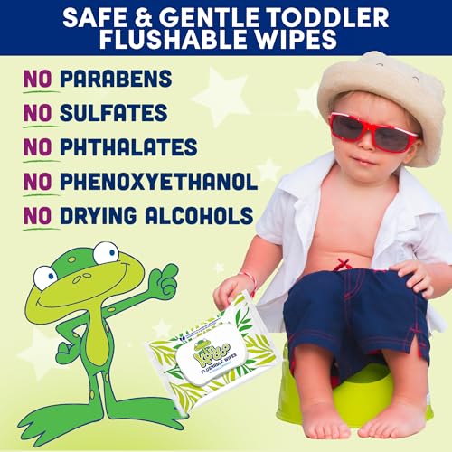 Kandoo Flushable Wipes, 42-count, Hypoallergenic, Unscented, Sensitive Skin Formula, Potty Training Wet Cleansing Cloths, Pack of 12