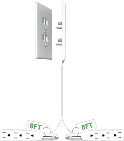Sleek Socket original flat ultra-thin outlet concealer with extension cord kit, 3ft, multi-outlet power strip for home improvement