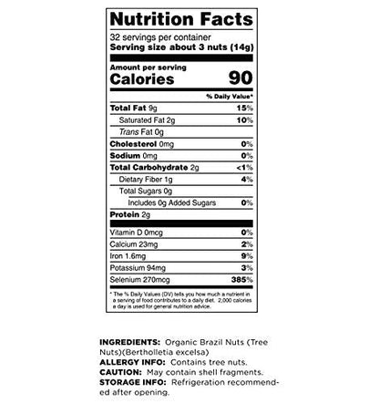 Terrasoul superfoods organic brazil nuts, 1 lb raw unsalted rich in selenium
