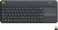 logitech k400 plus wireless touch tv keyboard with easy media control, htpc keyboard for pc-connected tv, android, windows