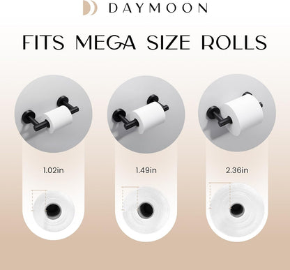 Day Moon Matte Black Toilet Paper Holder - Wall Mount Modern Roll Holder for Bathroom