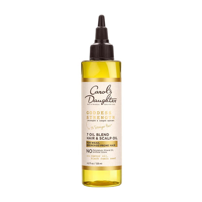 Carol's Daughter Goddess Strength 7 Oil Blend Scalp and Hair Oil for Waves, Coils and Curls, Hair Treatment with Castor Oil, 4.2 Fl Oz