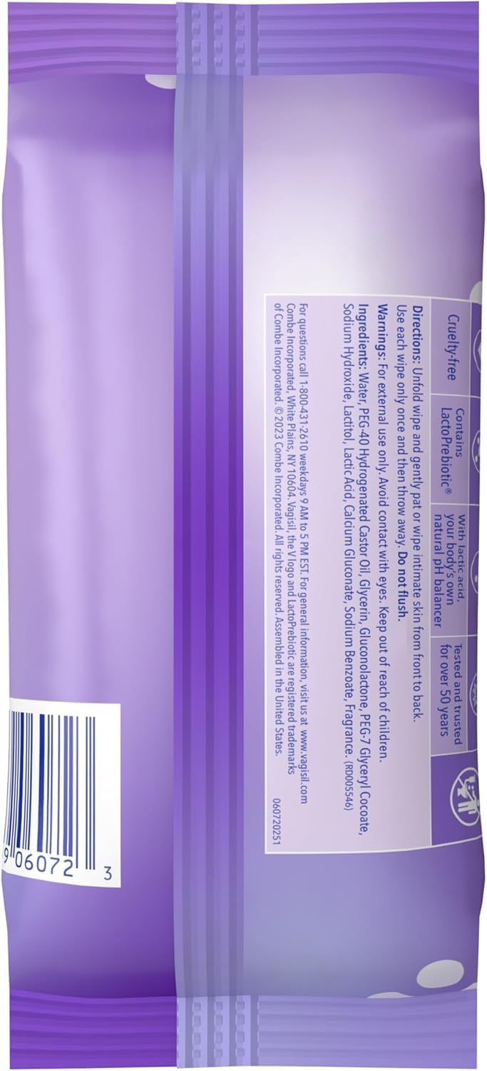 Vagisil pH Balance Daily Freshening Wipes, Hypoallergenic, Gynecologist Tested, Resealable Pouch, 20 Wipes