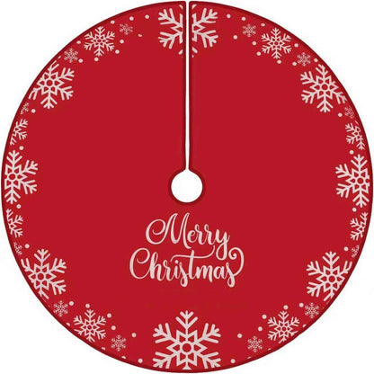 Flash World 48 Inch Large Christmas Tree Skirt Xmas Soft Cover Mat Decor Snowflake Collar Farmhouse Tree Skirt for Holiday Ornaments Party Home Indoor Decorations (Red, 48INCH)