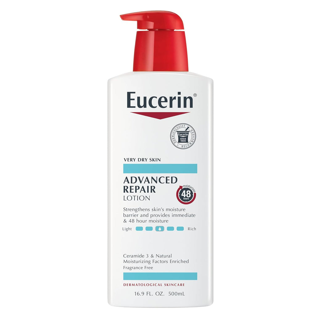 eucerin advanced repair body lotion 16.9 fl oz ceramides for very dry unscented skin