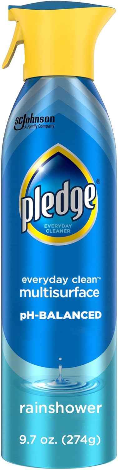 Pledge pH-Balanced Multisurface Spray, Everyday Cleaner, Rainshower Scent, 9.7oz (Pack of 3)