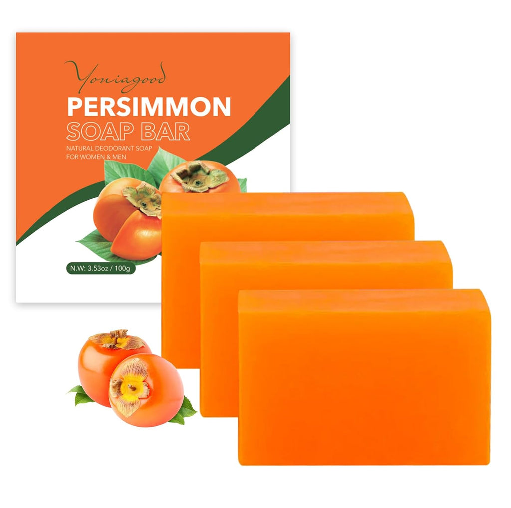 Natural persimmon soap bar for body odor control and deodorant use