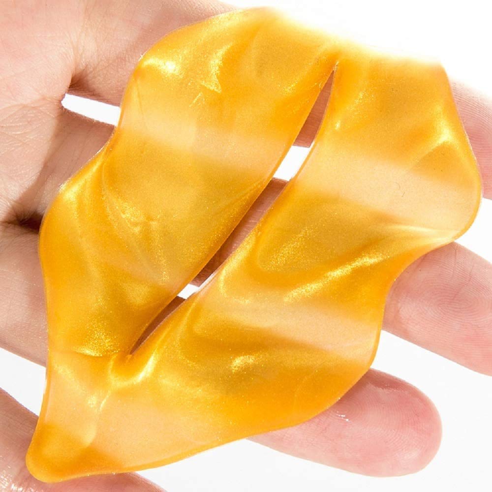 10 pairs collagen crystal eye mask, 10 pcs collagen crystal lip mask, anti-aging, gold, set